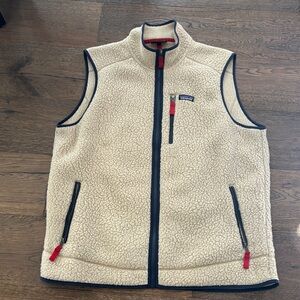 Patagonia Cream Sherpa with Red Accents